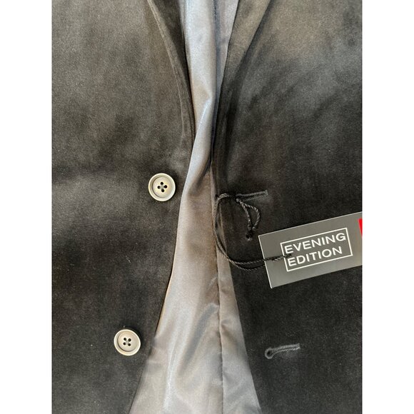 J. Ferrar Evening Edition Slim Fit Black Velvet Mens Blazer Size 46 SH - Picture 5 of 5